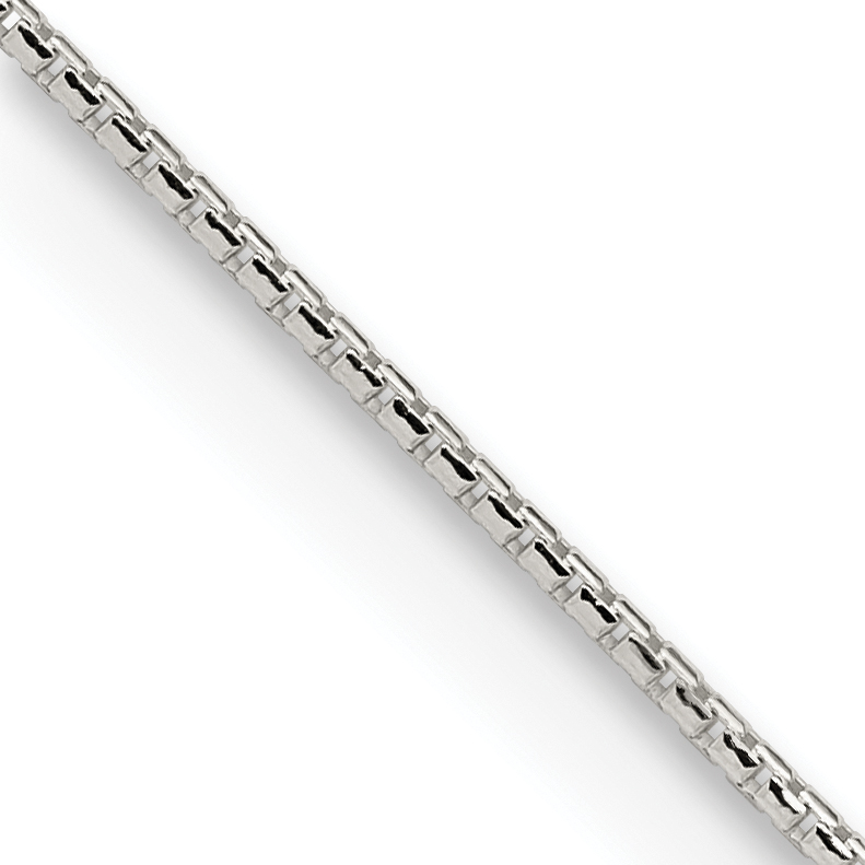 Sterling Silver 1.1mm Diamond-cut Round Box Chain (QVX022-16)