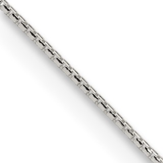 Sterling Silver 1.1mm Diamond-cut Round Box Chain