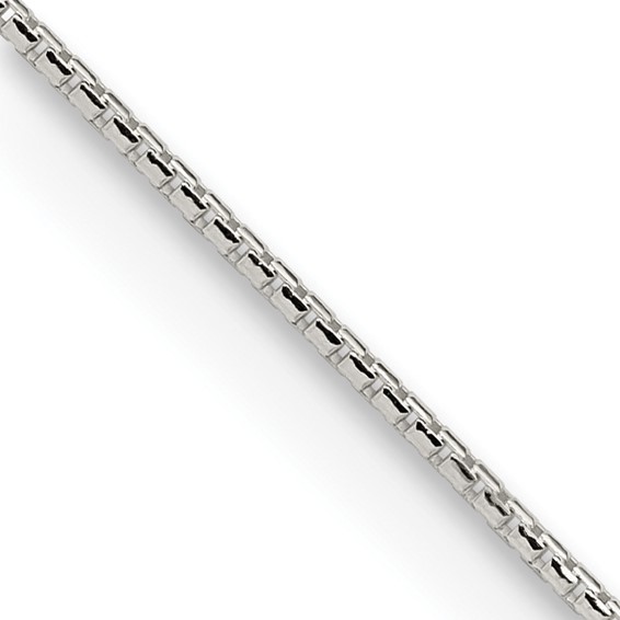 Sterling Silver 1.1mm Diamond-cut Round Box Chain
