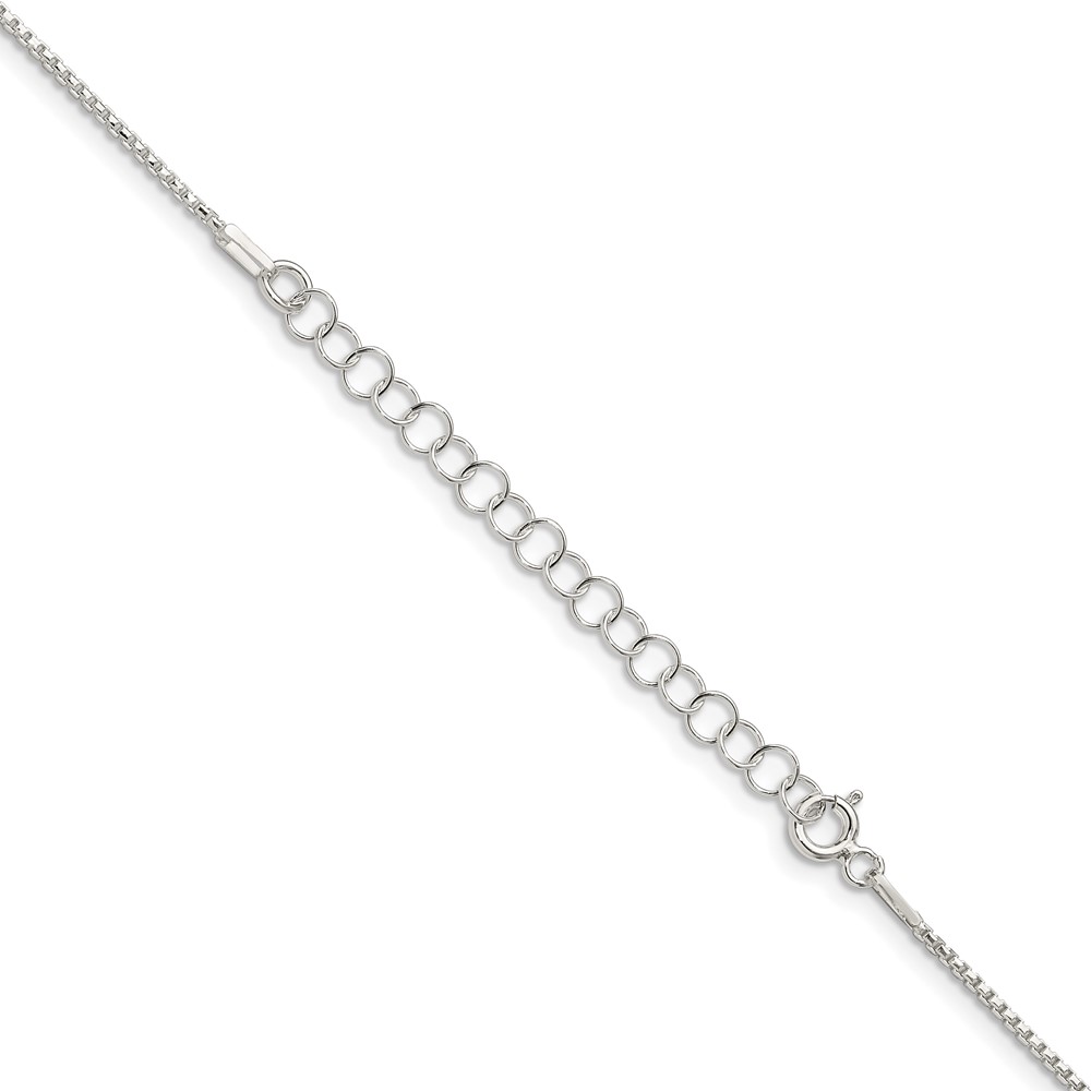 Sterling Silver 1.1mm Diamond-cut Round Box Chain w/2in ext. (QVX022E-18)
