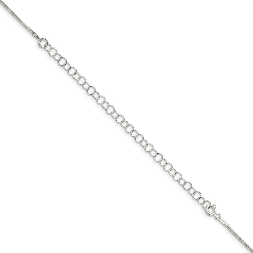 Sterling Silver 1.1mm Diamond-cut Round Box Chain w/4in ext. (QVX022E-22)