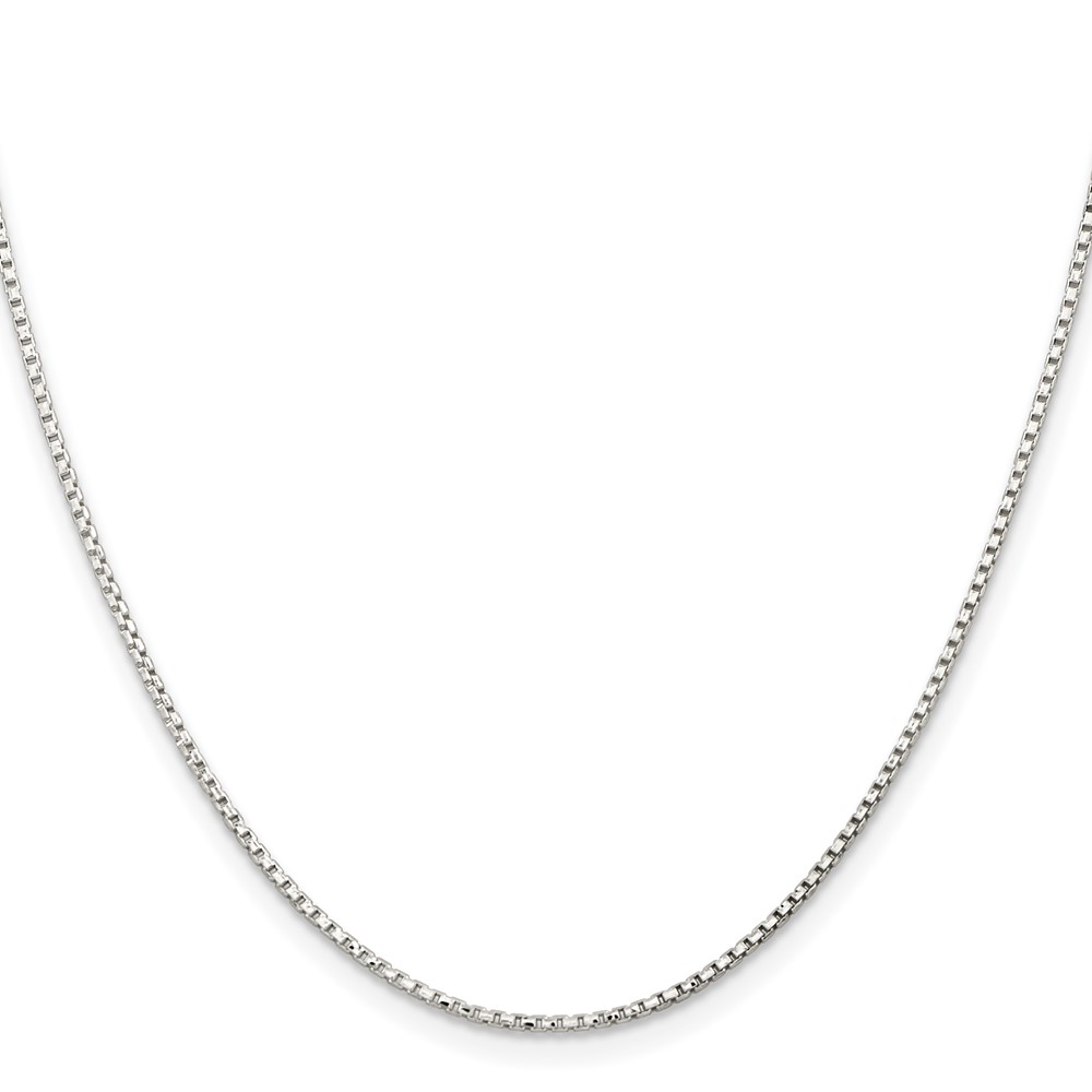 Sterling Silver 1.3mm Diamond-cut Round Box Chain (QVX026-24)