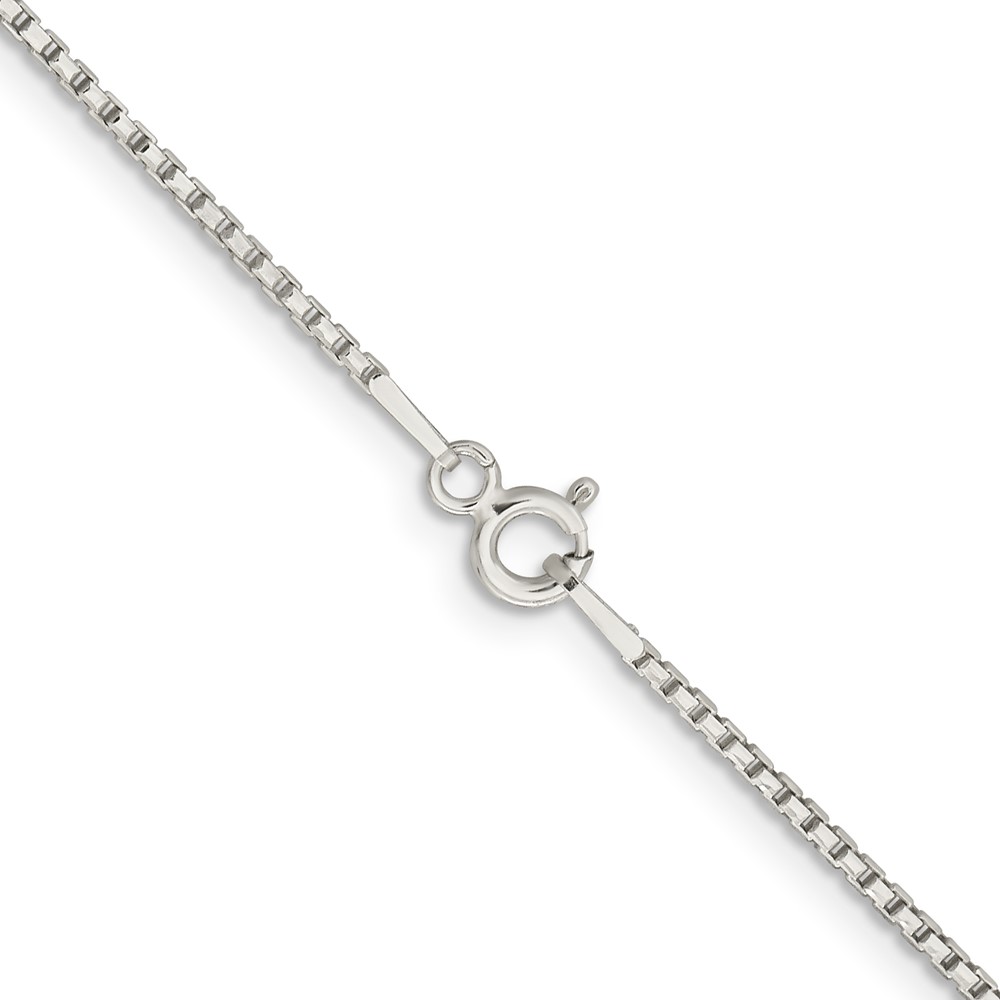 Sterling Silver 1.3mm Diamond-cut Round Box Chain (QVX026-24)
