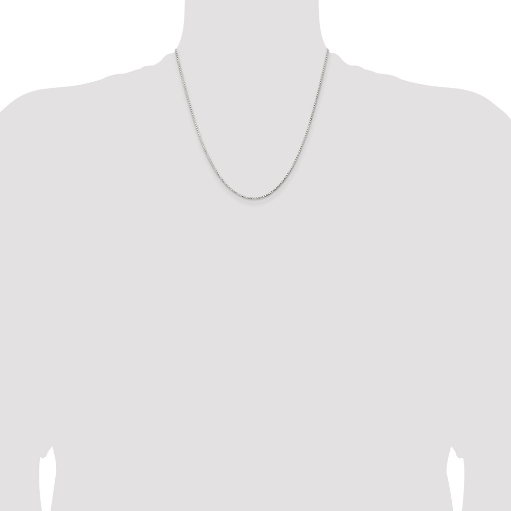 Sterling Silver 1.3mm Diamond-cut Round Box Chain (QVX026-20)
