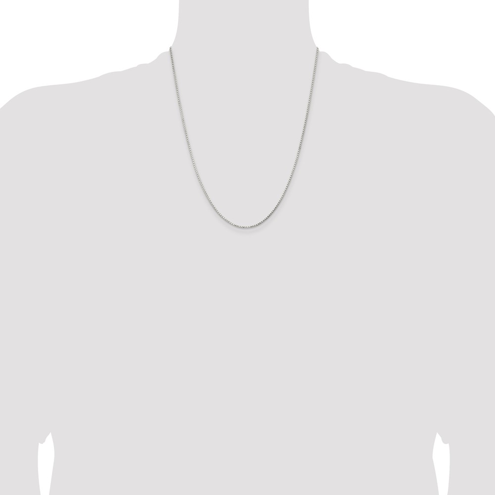 Sterling Silver 1.3mm Diamond-cut Round Box Chain w/4in ext. (QVX026E-22)