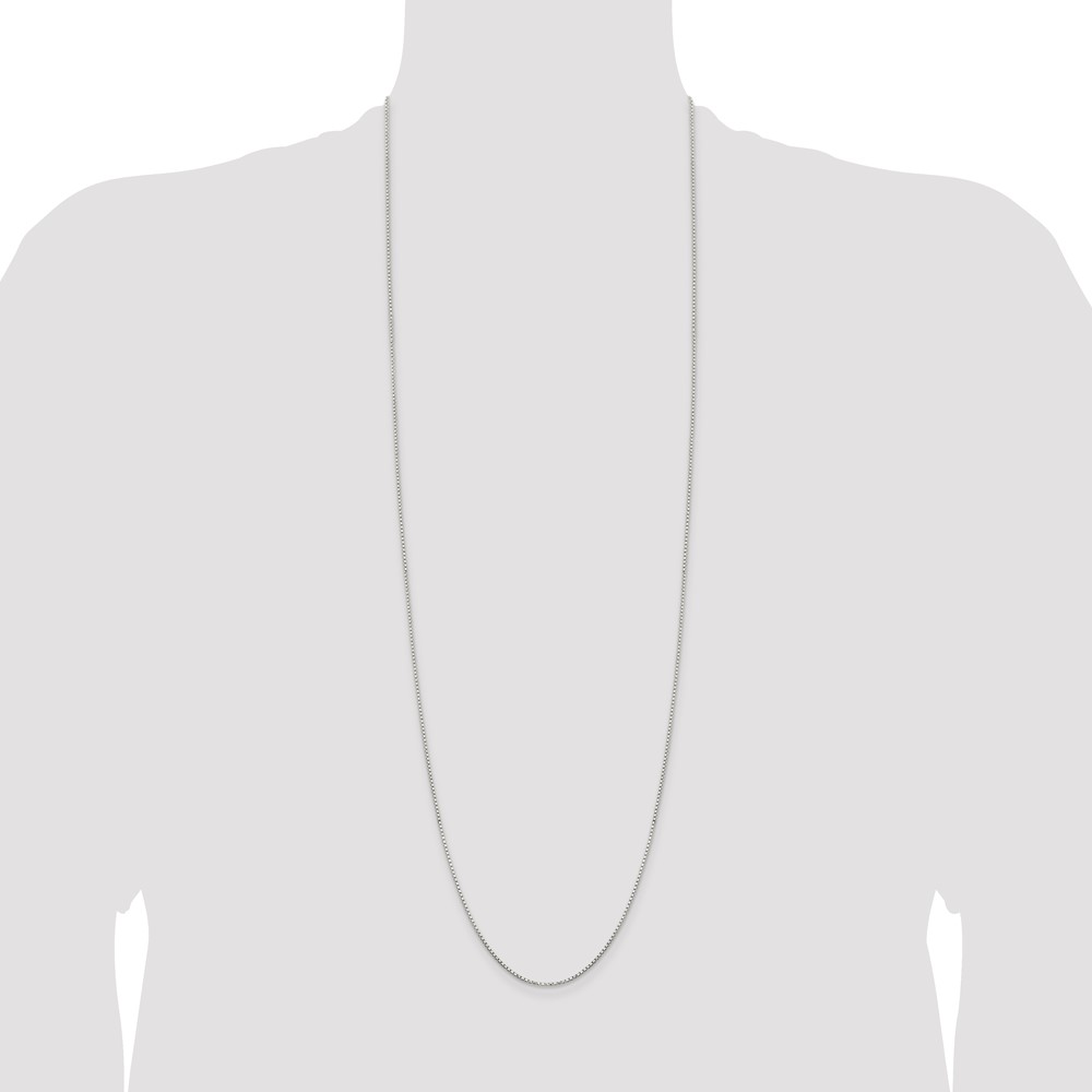 Sterling Silver 1.3mm Diamond-cut Round Box Chain (QVX026-36)