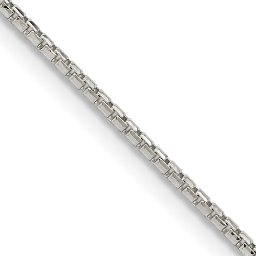 Sterling Silver 1.3mm Diamond-cut Round Box Chain