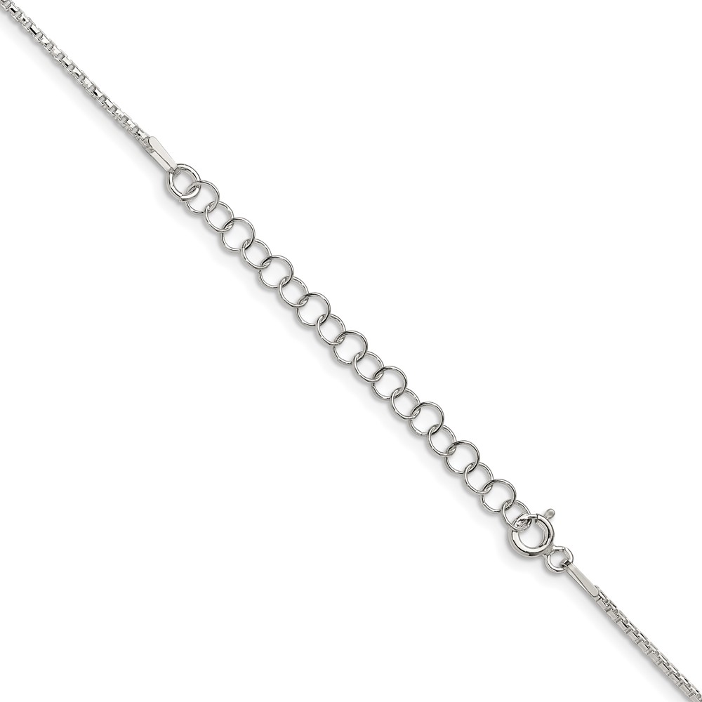 Sterling Silver 1.3mm Diamond-cut Round Box Chain w/2in ext. (QVX026E-18)