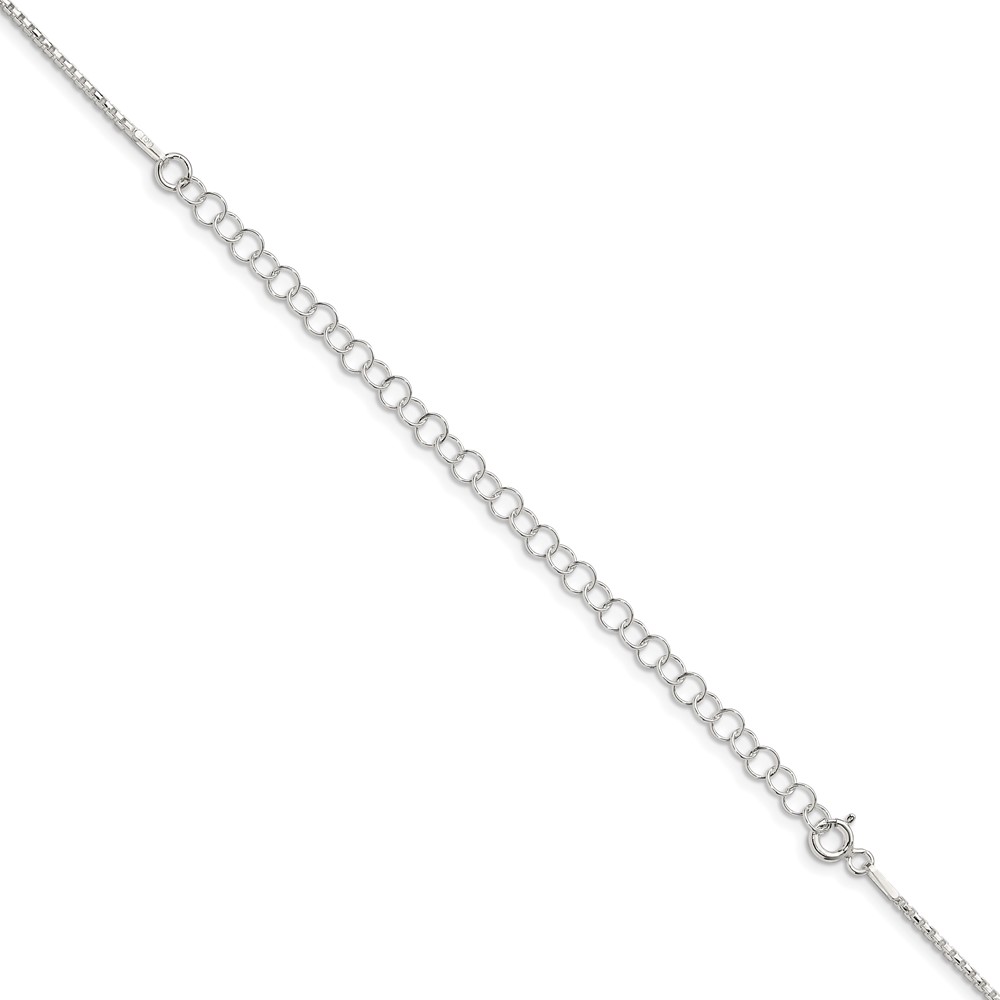 Sterling Silver 1.3mm Diamond-cut Round Box Chain w/4in ext. (QVX026E-22)