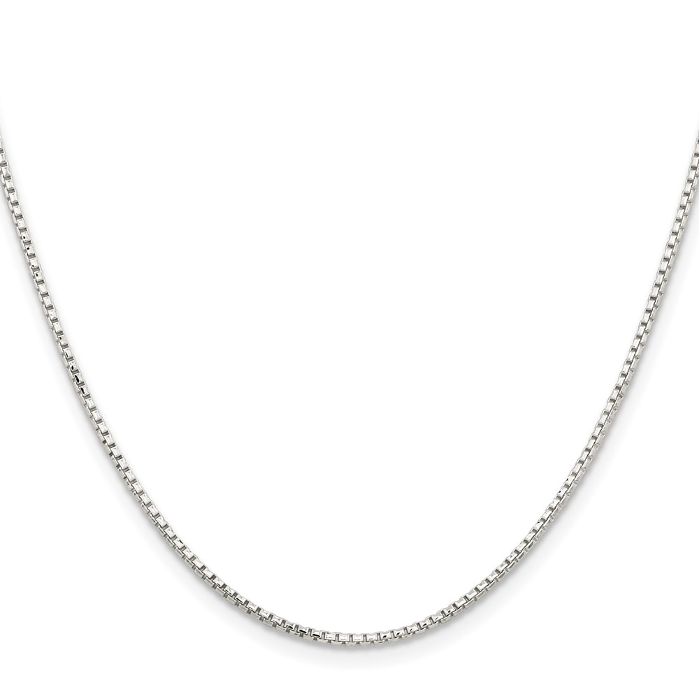 Sterling Silver 1.5mm Diamond-cut Round Box Chain (QVX028-26)