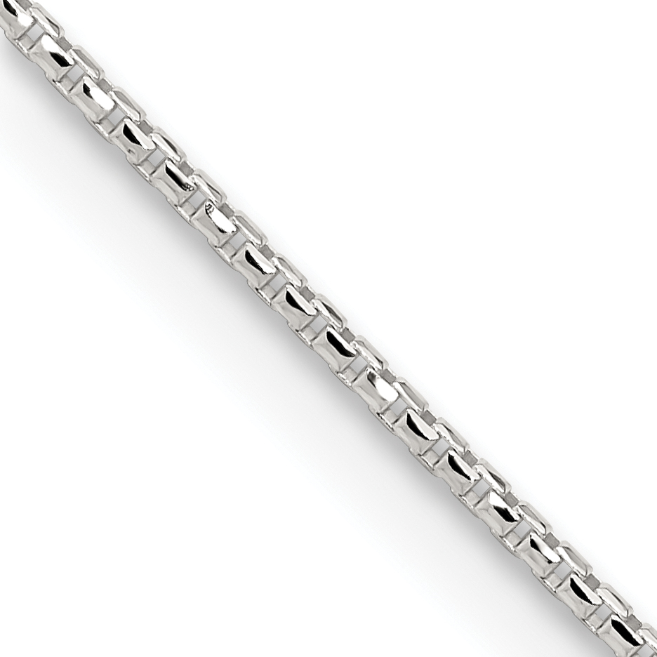 Sterling Silver 1.5mm Diamond-cut Round Box Chain (QVX028-16)