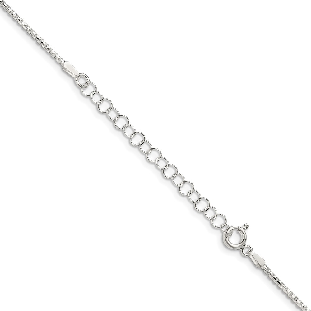 Sterling Silver 1.5mm Diamond-cut Round Box Chain w/2in ext. (QVX028E-18)