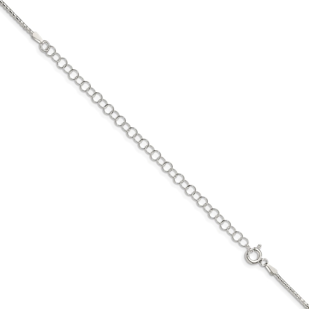 Sterling Silver 1.5mm Diamond-cut Round Box Chain w/4in ext. (QVX028E-22)
