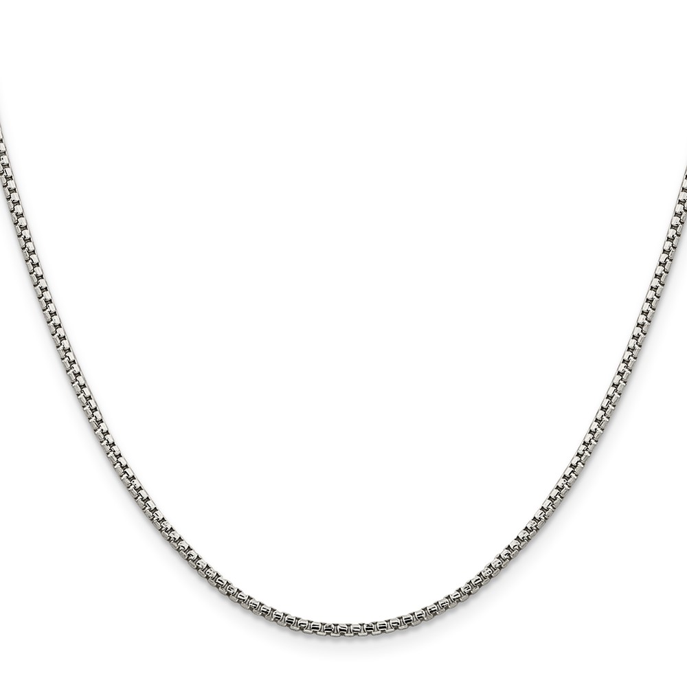 Sterling Silver 1.75mm Diamond-cut Round Box Chain (QVX035-22)