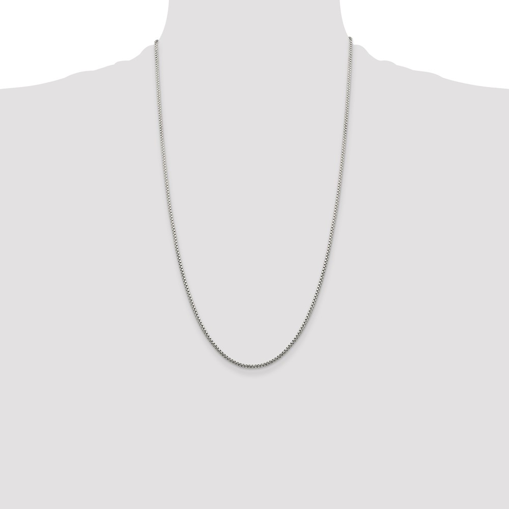 Sterling Silver 1.75mm Diamond-cut Round Box Chain (QVX035-26)