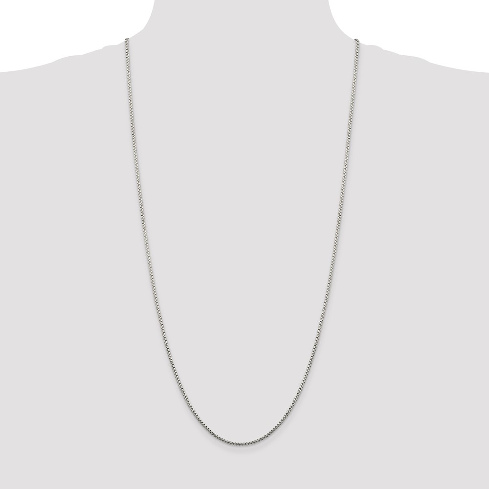 Sterling Silver 1.75mm Diamond-cut Round Box Chain (QVX035-30)