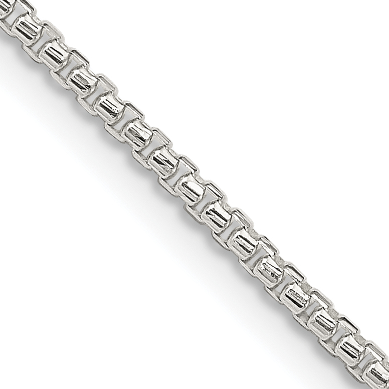 Sterling Silver 1.75mm Diamond-cut Round Box Chain (QVX035-22)