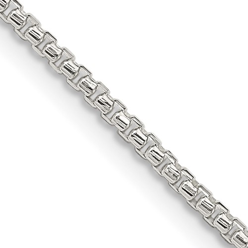 Sterling Silver 1.75mm Diamond-cut Round Box Chain
