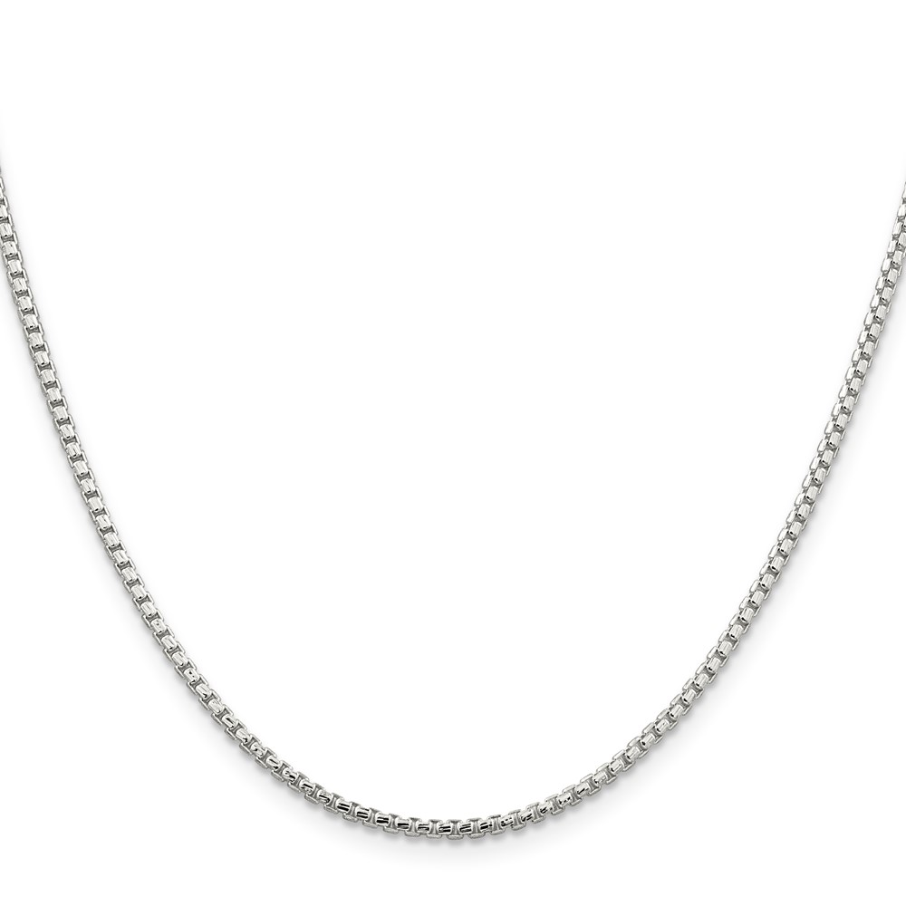 Sterling Silver 2mm Diamond-cut Round Box Chain (QVX040-20)