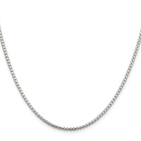 Sterling Silver 2mm Diamond-cut Round Box Chain view 2