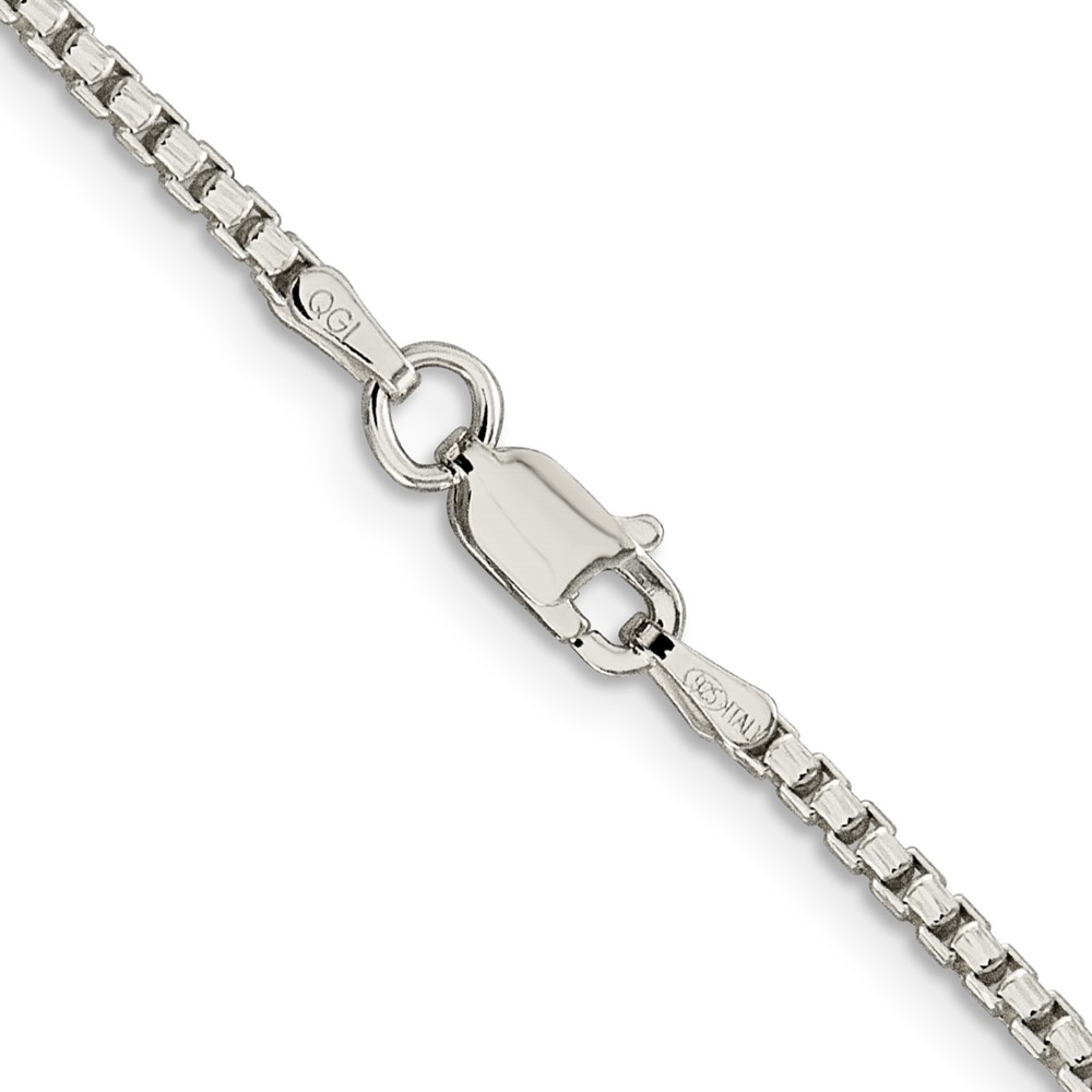 Sterling Silver 2mm Diamond-cut Round Box Chain (QVX040-20)