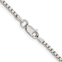 Sterling Silver 2mm Diamond-cut Round Box Chain view 3