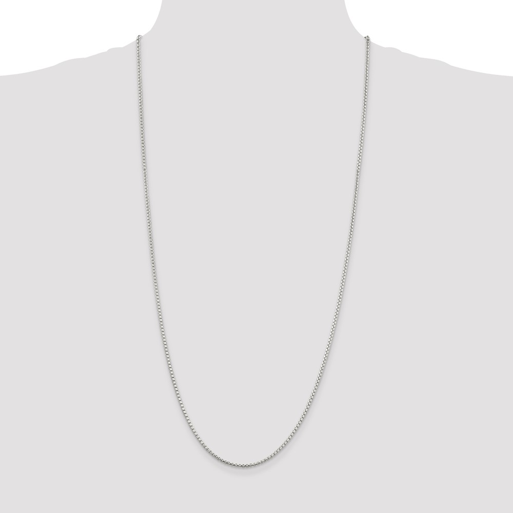 Sterling Silver 2mm Diamond-cut Round Box Chain (QVX040-30)
