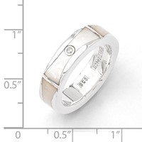 SS White Ice.01ct Diamond and Mop Ring view 3
