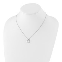 White Ice Sterling Silver Rhodium-plated Diamond Open Heart Necklace with 2 Inch Extender, 18" view 4