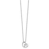 White Ice Sterling Silver Rhodium-plated Diamond Open Heart Necklace with 2 Inch Extender, 18" view 2
