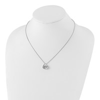 White Ice Sterling Silver Rhodium-plated Diamond Open Heart Necklace with 2 Inch Extender, 18" view 4