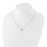 White Ice Sterling Silver Rhodium-plated Diamond Heart Necklace with 2 Inch Extender, 18" view 4