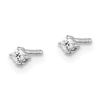 White Ice Sterling Silver Rhodium-plated Diamond Stud Post Earrings view 2