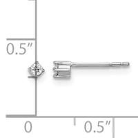 White Ice Sterling Silver Rhodium-plated Diamond Stud Post Earrings view 4