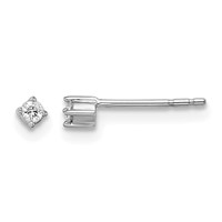 White Ice Sterling Silver Rhodium-plated Diamond Stud Post Earrings view 1