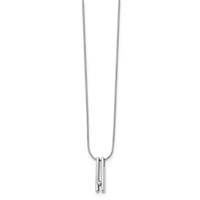 White Ice Sterling Silver Rhodium-plated Diamond Necklace with 2 Inch Extender, 18" view 2
