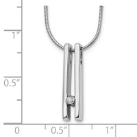 White Ice Sterling Silver Rhodium-plated Diamond Necklace with 2 Inch Extender, 18" view 3