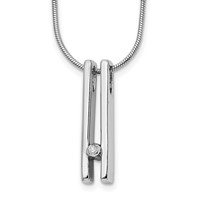 White Ice Sterling Silver Rhodium-plated Diamond Necklace with 2 Inch Extender, 18" view 1