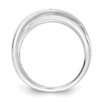 White Ice Sterling Silver Rhodium-plated Diamond Crossover Ring view 2