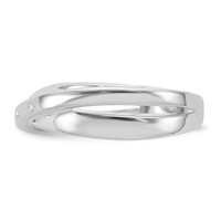 White Ice Sterling Silver Rhodium-plated Diamond Crossover Ring view 3