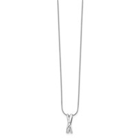 White Ice Sterling Silver Rhodium-plated Diamond Crossover Necklace with 2 Inch Extender, 18" view 2
