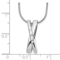 White Ice Sterling Silver Rhodium-plated Diamond Crossover Necklace with 2 Inch Extender, 18" view 3