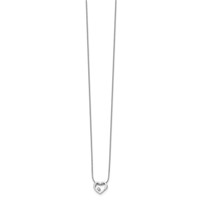 White Ice Sterling Silver Rhodium-plated 18 Inch Diamond Open Heart Necklace with 2 Inch Extender view 2