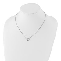 White Ice Sterling Silver Rhodium-plated 18 Inch Diamond Open Heart Necklace with 2 Inch Extender view 4