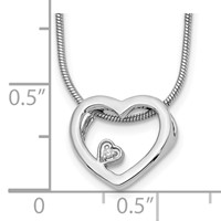 White Ice Sterling Silver Rhodium-plated 18 Inch Diamond Open Heart Necklace with 2 Inch Extender view 3