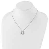 White Ice Sterling Silver Rhodium-plated Diamond Open Heart Necklace with 2 Inch Extender, 18" view 4