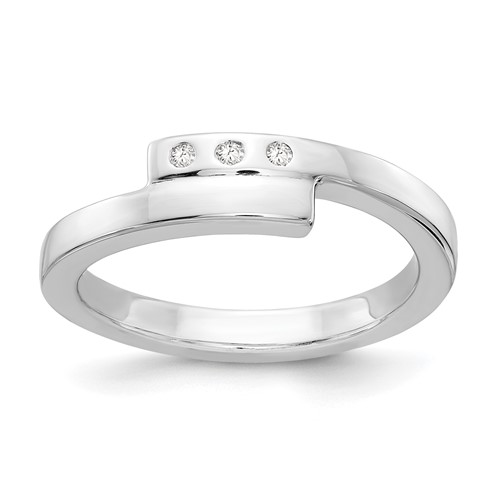 White Ice Sterling Silver Rhodium-plated Diamond Ring