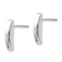 White Ice Sterling Silver Rhodium-plated Diamond Post Earrings view 2