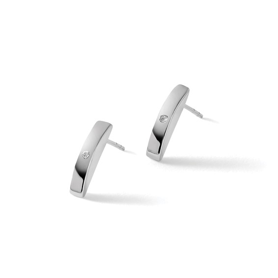 White Ice Sterling Silver Rhodium-plated Diamond Post Earrings