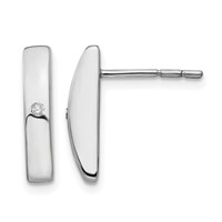 White Ice Sterling Silver Rhodium-plated Diamond Post Earrings view 1